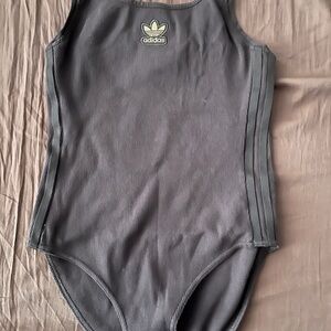 Adidas Brown Bodysuit w/signature Adidas 3 Stripe detail on the sides